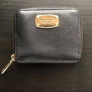 Michael Kors Zip Around Mini Wallet (Black)